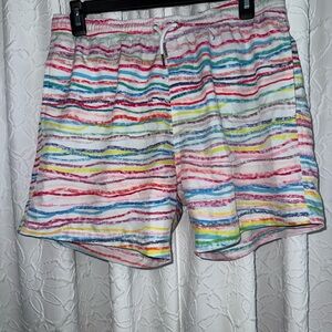 Bermies(M)-Multicolor Striped Men Swim Wear Trunks